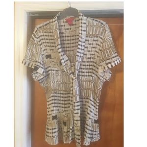 Sunny Leigh Beige & Black Top Sz 3X